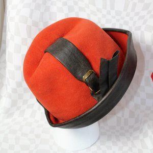 Vintage Scarlet Brimmed Hat